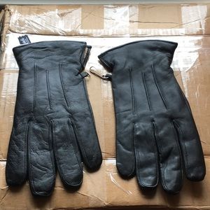Black Thinsulate Leather Gloves